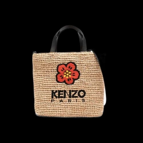 Kenzo Small Raffia Tote Bag 'Black'