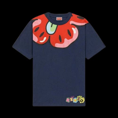 Kenzo Printed Neck T-Shirt 'Blue'