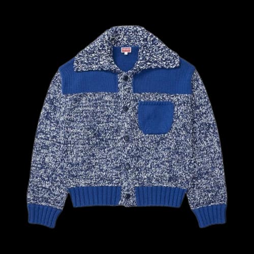 Kenzo Fisherman Mouline Cardigan 'Blue'