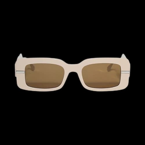 Fendi Rectangular Frame Sunglasses 'Shiny Beige/Brown'