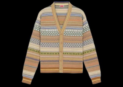 KENZO Fairisle Cardigan Camel Cardigan Camel