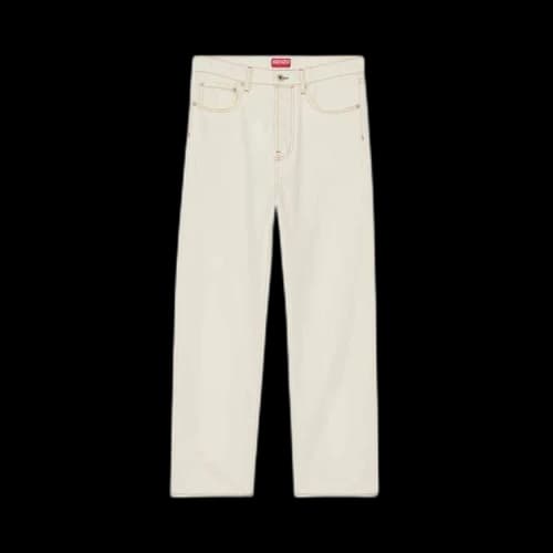 Kenzo Creations Cropped Asagao Straight Jeans 'Stone Bleached White'