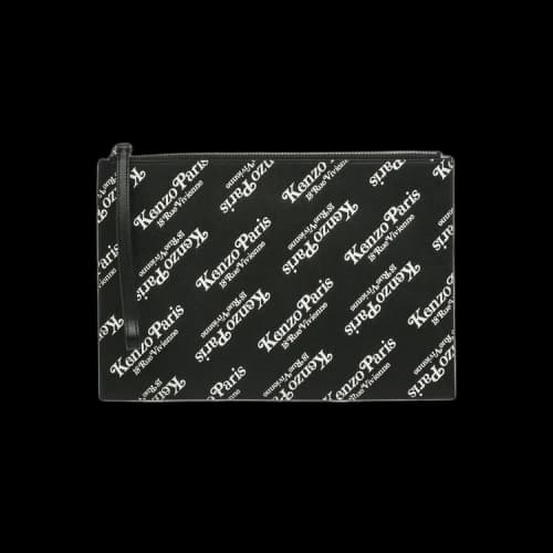 Kenzo Large leather Kenzogram Pouch 'Black'