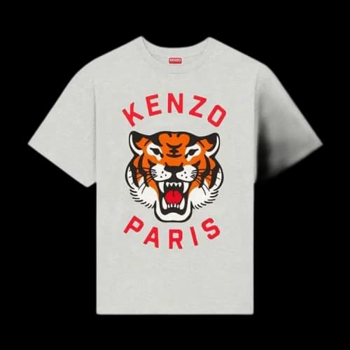 Kenzo Lucky Tiger Oversize T-Shirt 'Pale Grey'