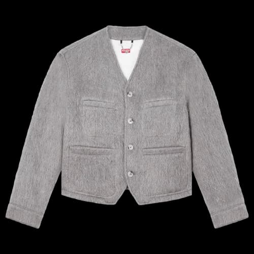 Kenzo Hairy Collarless Jacket 'Grey'