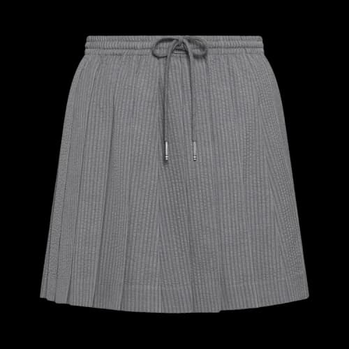 Thom Browne Wool Mini Length Drawstring Pleated Skirt 'Navy/Light Grey'