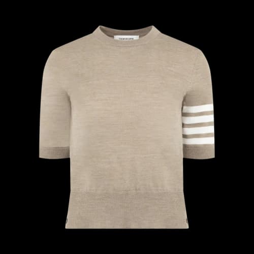 Thom Browne 4 Bar Stripe Jersey Stitch Tee 'Medium Brown'