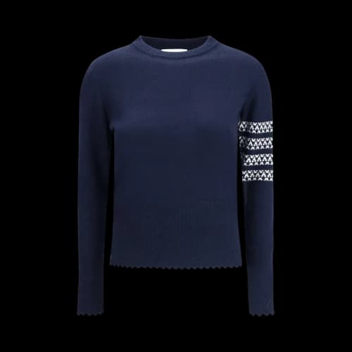 Thom Browne Holiday Hector Classic Fit Crew Neck Pullover 'Navy'