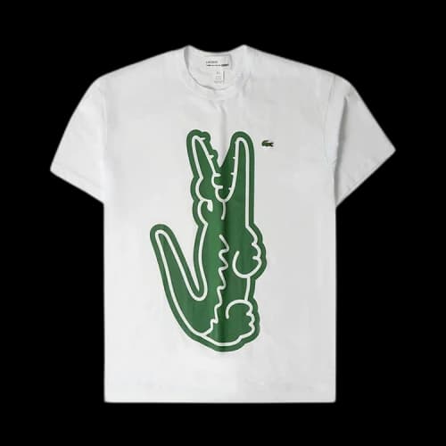 Comme des Garçons SHIRT x Lacoste Crocodile Print T-Shirt 'White/Green'