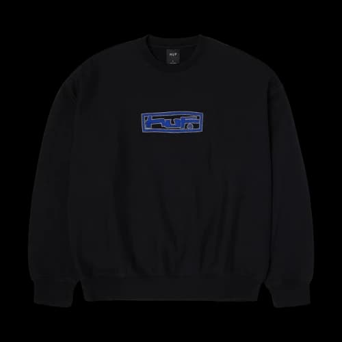 HUF Stretch Heavyweight Washed Crew 'Black'