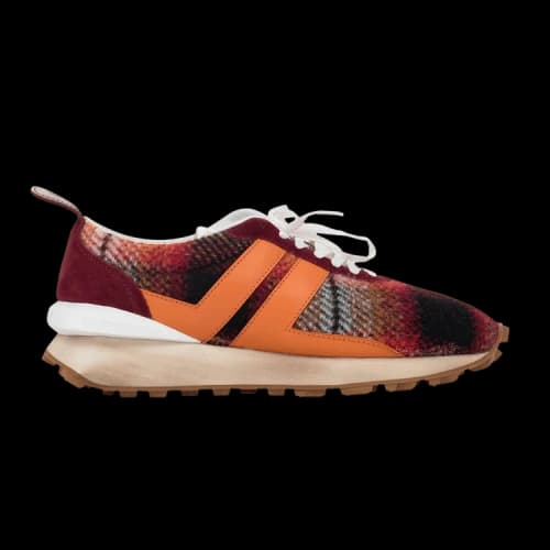 Lanvin Bumpr Sneaker 'Rouge Orange Check Wool'