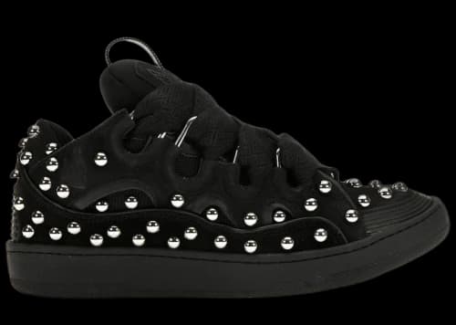 Lanvin Studded Leather Curb Sneaker Black