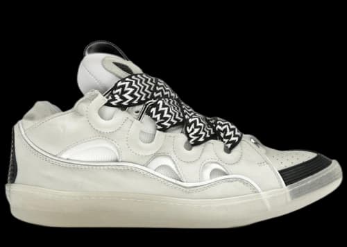 Lanvin Leather Curb Sneaker White