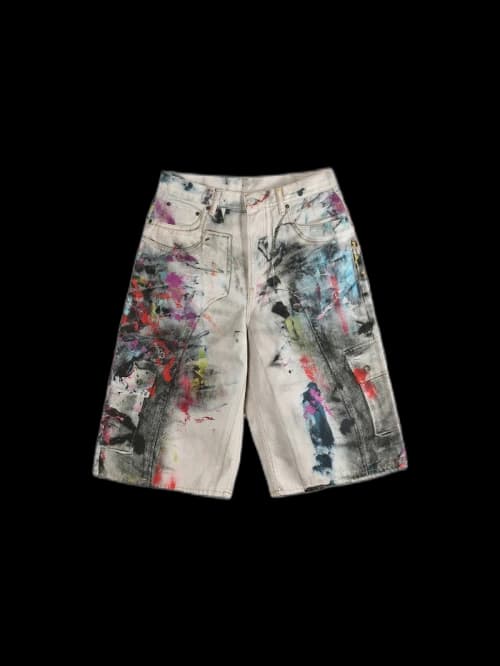 Acne Studios Graffiti Shorts White Multi