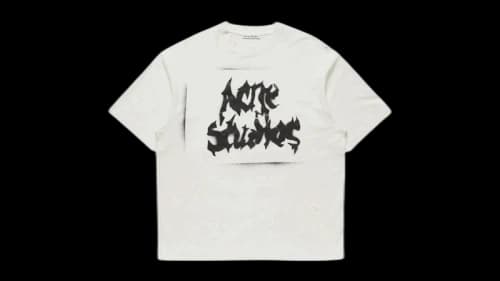 Acne Studios Gothic Logo T-shirt Dusty White