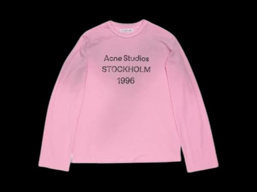 Acne Studios Logo Long Sleeve T-shirt Cotton Candy Pink