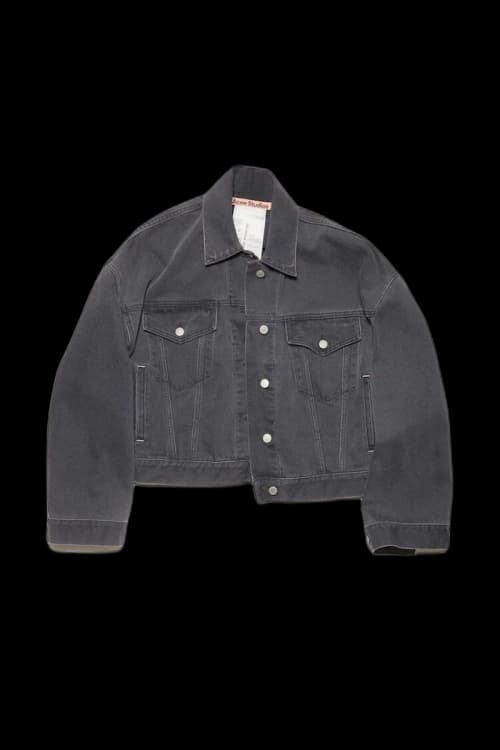 Acne Studios Loose Fit Denim Jacket Dark Grey