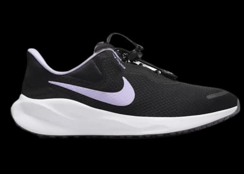 Nike Revolution 7 EasyOn Black White Daybreak Lilac Bloom (Women's)