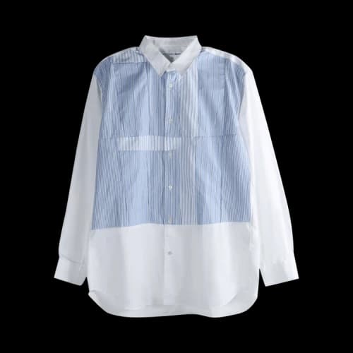 Comme des Garçons SHIRT Woven Patchwork Shirt 'White/Stripe'