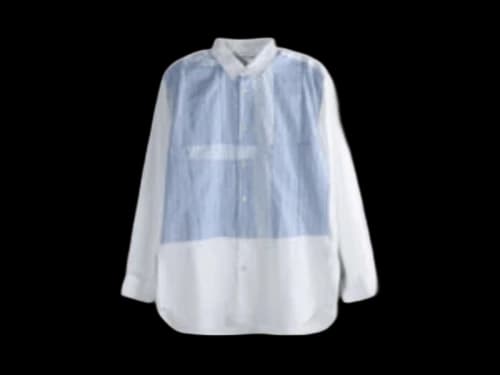 Comme des Garcons Woven Patchwork Shirt Campus Blue