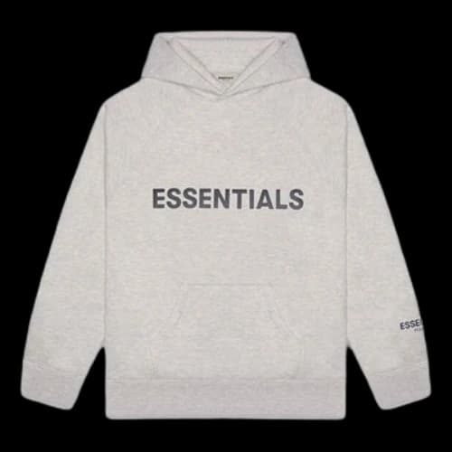 Fear of God Essentials FW20 3D Silicon Applique Pullover Hoodie 'Heather Oatmeal'