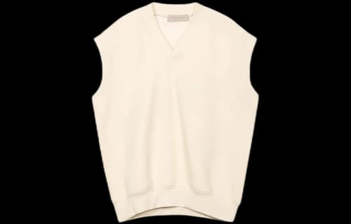 Fear of God Essentials FW22 V neck vest 'Egg shell'