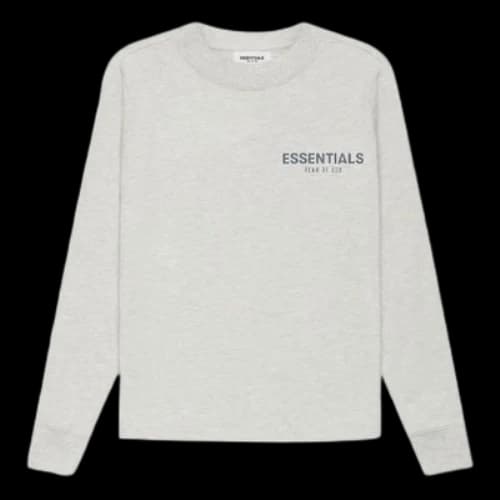 (GS) Fear of God Essentials SS21 Long Sleeve Tee Light Heather Oatmeal