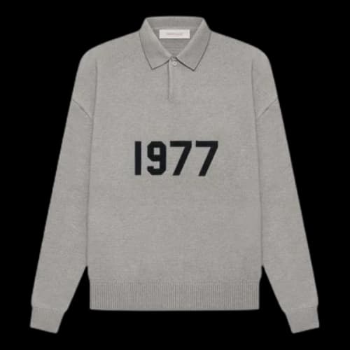 Fear of God Essentials SS22 Knit Ls Polo 1977 Dark Oatmeal