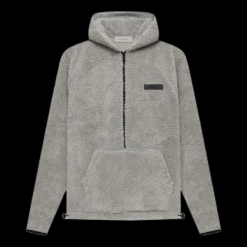 Fear of God Essentials SS22 Mens Polar Fleece Half Zip Hoodle 'Dark Oatmeal'