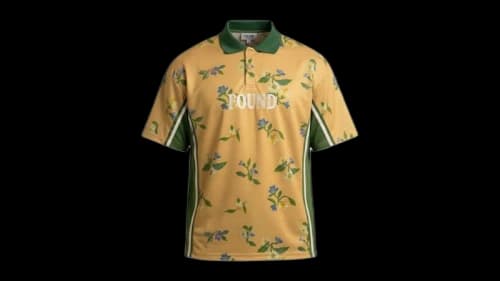 Found Floral Polo Jersey Forest/Gold