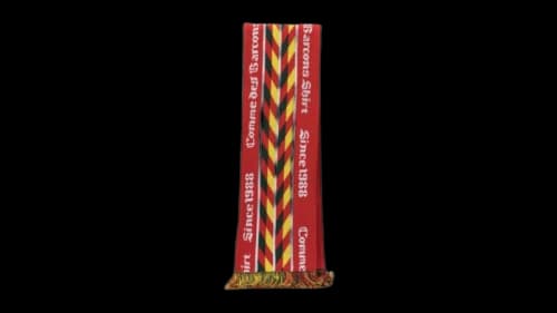 Comme des Garcons Shirt Knitted Fringed Scarf Red/Yellow