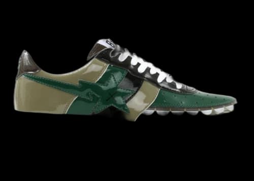 A Bathing Ape Bape Sta Low KAWS Chompers Dark Green