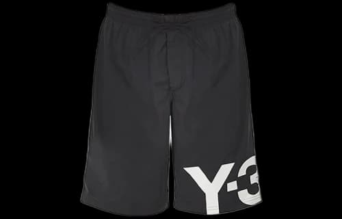 adidas Y-3 Large Logo Swim Shorts 'Black White'