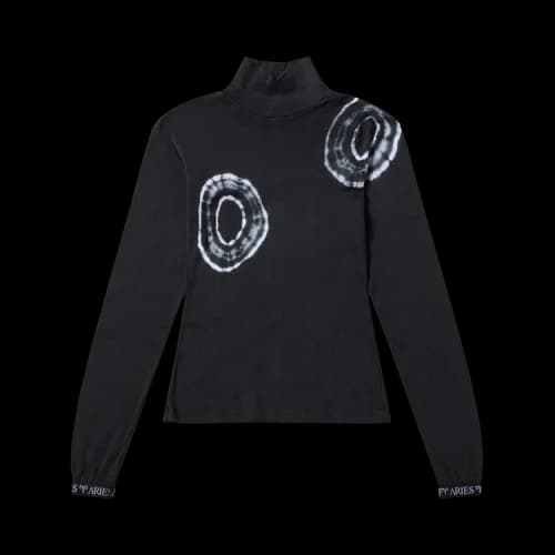 Aries Tie-Dye Silk Blend High Neck Top 'Black'