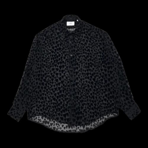 Ami Fit Shirt With Heart Pattern 'Black'