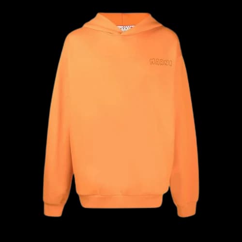 Marni Embroidered Hooded Sweatshirt 'Vibrant Orange'
