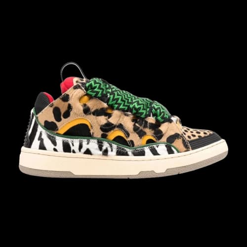 Lanvin Curb Sneaker 'Animal Print - Black Yellow' (Women's)