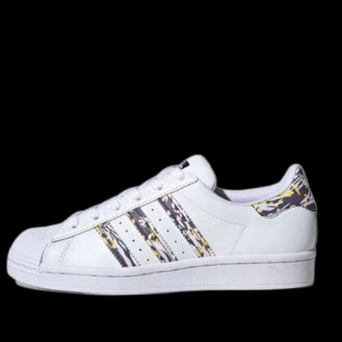 (GS) adidas originals Superstar J 'White Purple Yellow'
