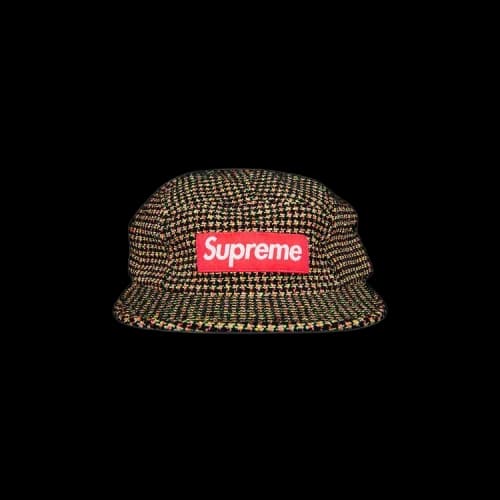 Supreme Bouclé Houndstooth Camp Cap 'Neon'