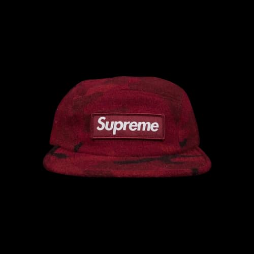 Supreme Camo Wool Camp Cap 'Burgundy'