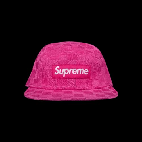 Supreme Checker Weave Camp Cap 'Pink'