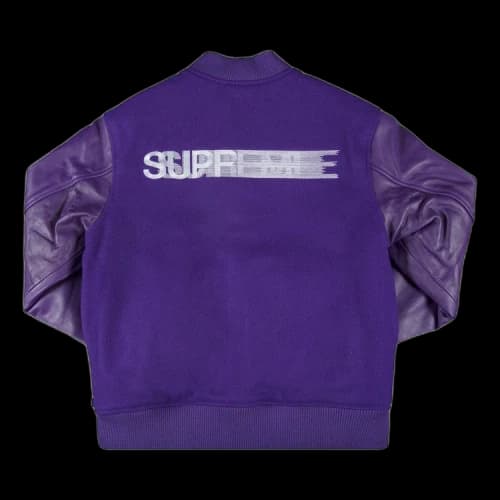 Supreme Motion Logo Varsity Jacket 'Purple'