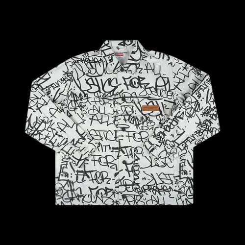 Supreme x Comme des Garçons Shirt Printed Canvas Chore Coat 'White'