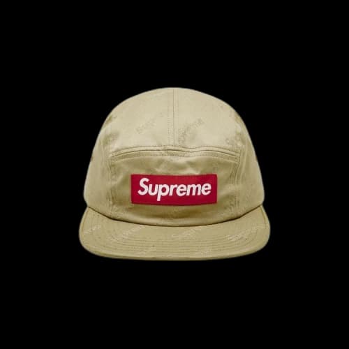 Supreme Jacquard Logos Twill Camp Cap 'Tan'