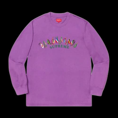 Supreme Flags Long-Sleeve Top 'Violet'
