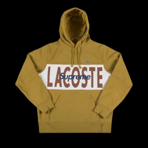 Supreme x Lacoste Logo Panel Hooded Sweatshirt 'Gold'