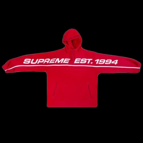 Supreme Polartec Half Zip Hooded Sweatshirt 'Red'