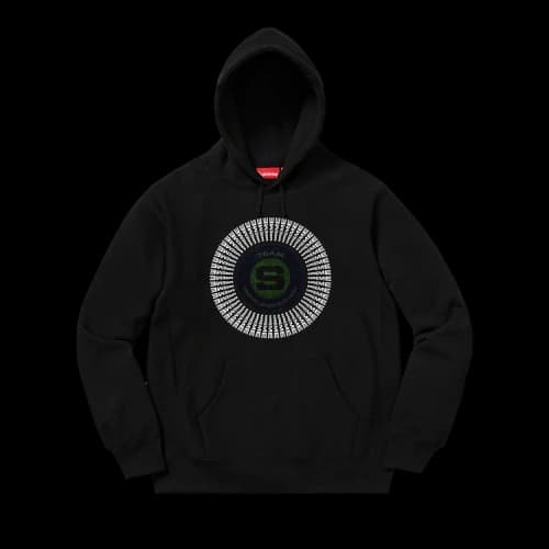 Supreme Chenille Appliqué Hooded Sweatshirt 'Black'