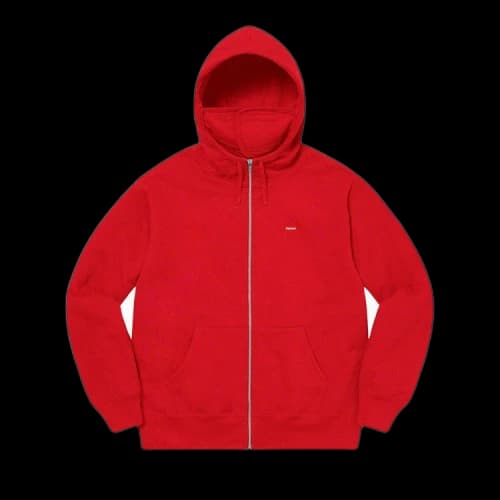 Supreme Small Box Facemask Zip Up Hooded Sweatshirt 'Red'