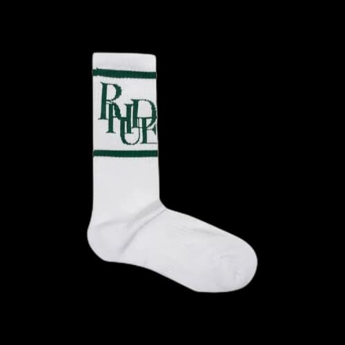 Rhude Scramble Logo Socks 'White/Forest'